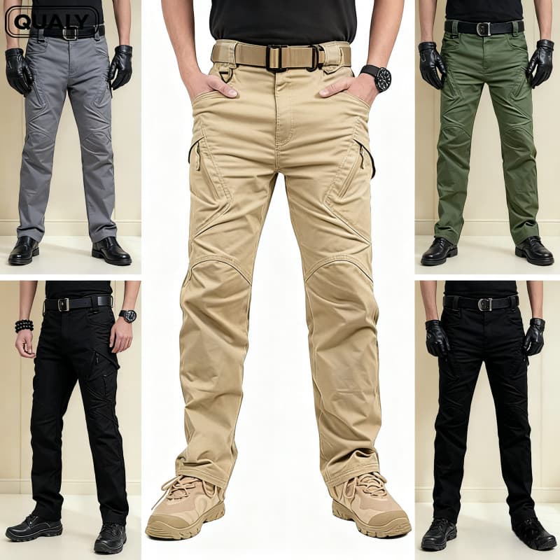 Calça Cargo Tática Masculina Rip Stop Impermeável Resistente Ideal para Trilha Longa Pesca Ar Livre e Dia a Dia - QUALY