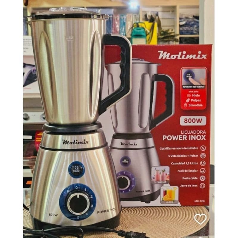Liquidificador Molimix MLI-800 800W Inox 1,5L | 5 Velocidades + Pulsar | Alta | 110v ou 220v