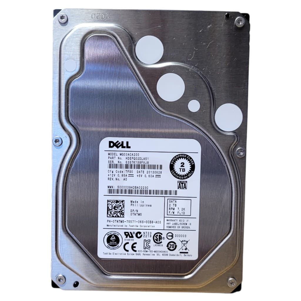 Disco Rígido Interno Hd Dell Empresarial Mg03aca200-0tntm5 2tb 3,5 Sata