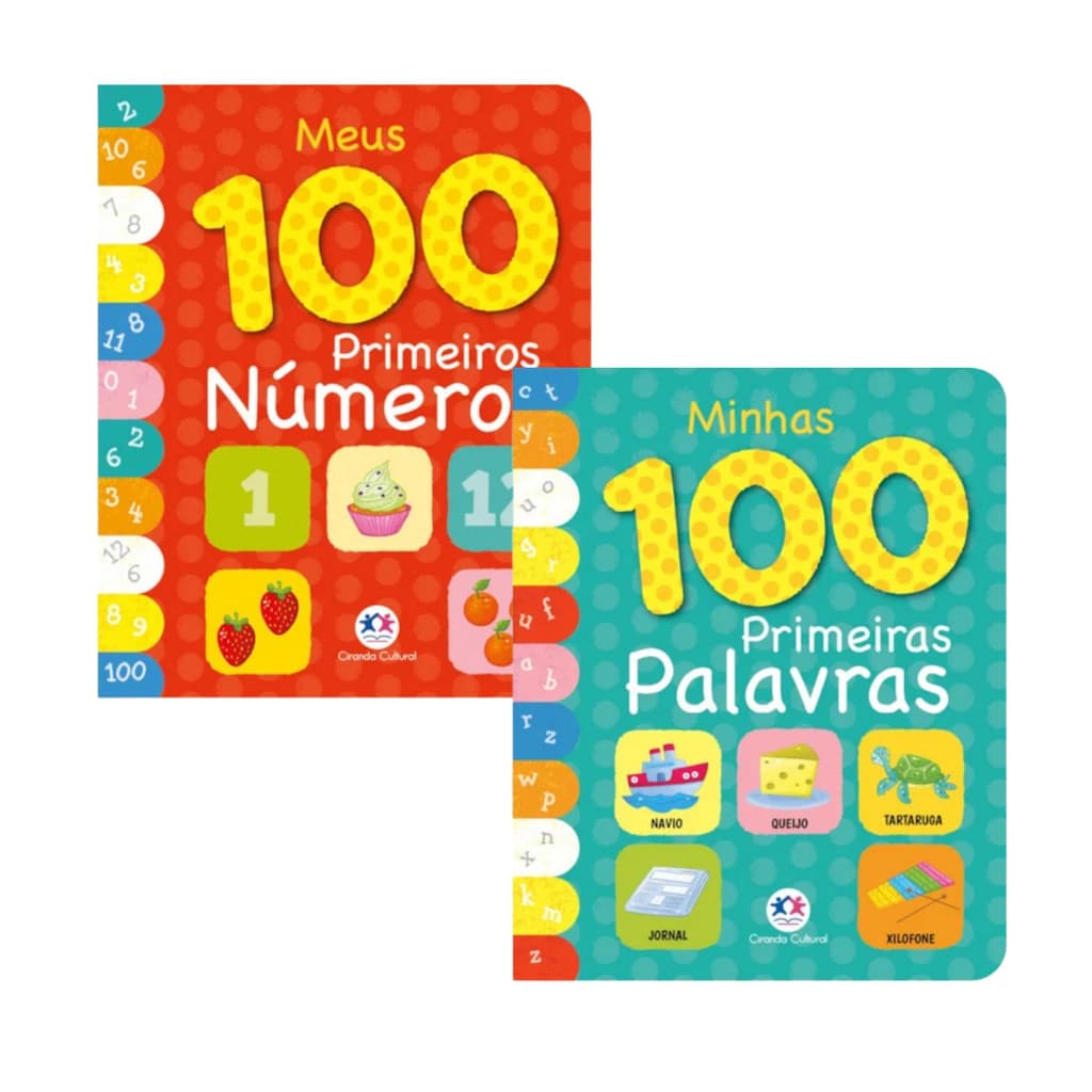 Kit Livro Infantil Almofadado Minhas 100 Primeiras Palavras E Meus 100 Primeiros Números 1 ou 2 Livros