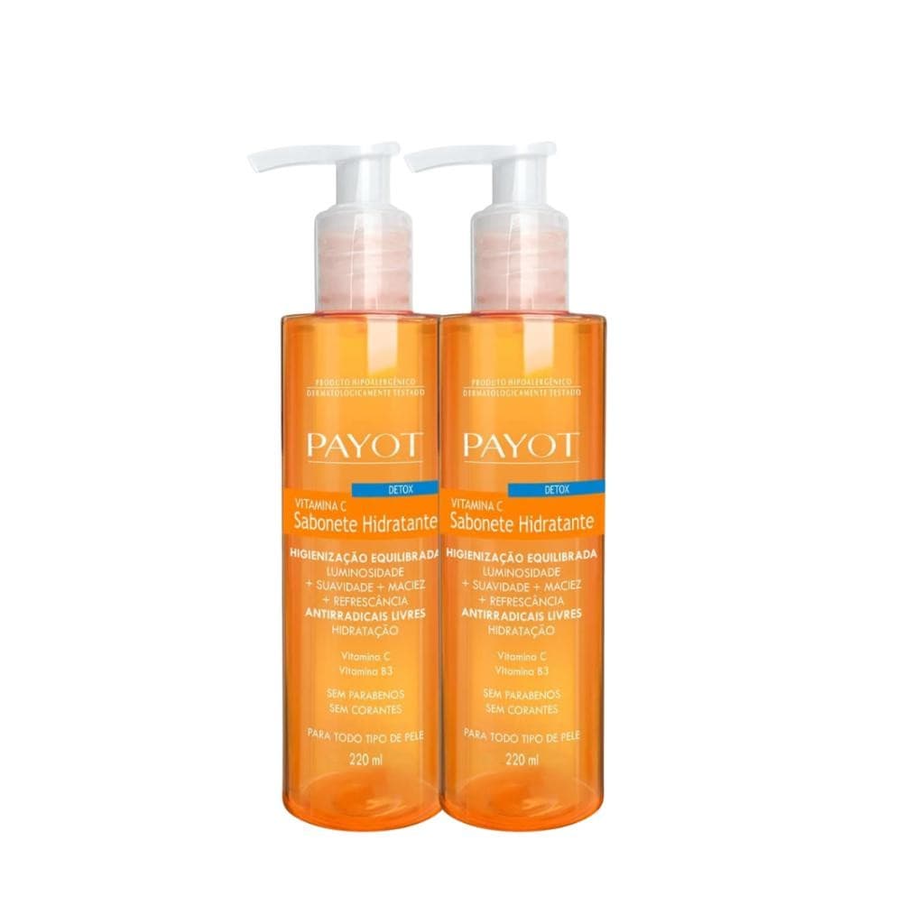 Kit Payot 2 Sabonetes Hidratantes Líquido Detox Vitamina c 220ml