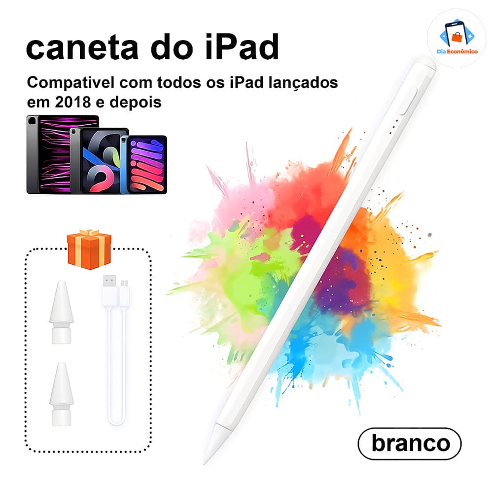 Alta precisão, caneta tátil ponta fina compatível com iPad, iPhone e Android. Ideal para trabalho criativo