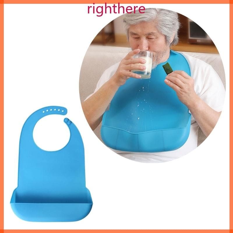 Avental Alimentação Impermeável Prático Direito Do Babador Adulto Silicone Para Idosos E Deficientes