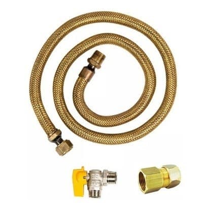 Kit Mangueira 2m + Registro + Adaptador Cooktop Mabe