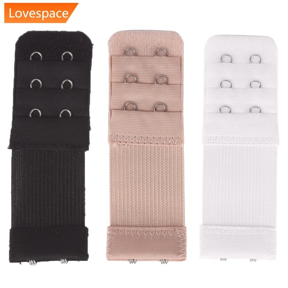 LS-STORE 3 Pçs Macio Senhoras 2/3 Gancho Sutiã Extensor Extensão Cinta Roupa Interior Cinto Adicionando E5F1