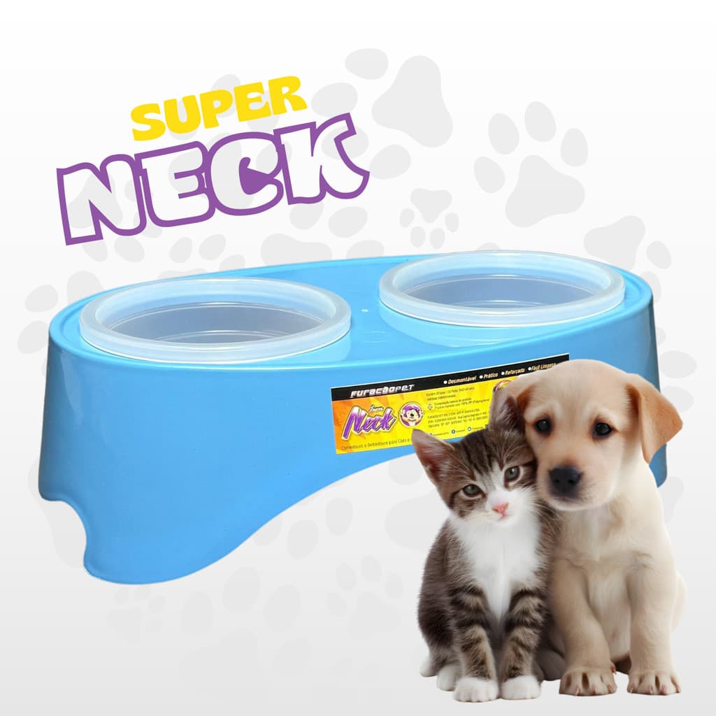 Bebedouro E Comedouro Para Cães E Gatos Duplo Elevado - Comedor