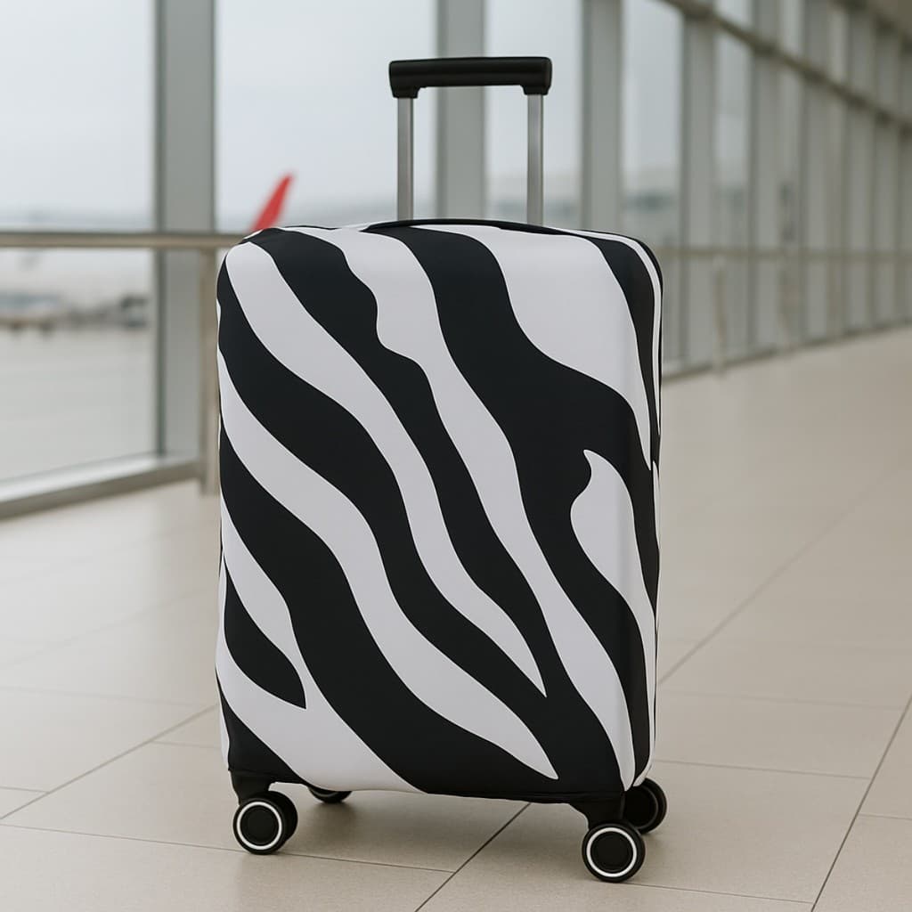 Capa de Mala Estampada Zebra Animal Print Viagem Premium Elástica Ajustável Confiável Proteção Extra
