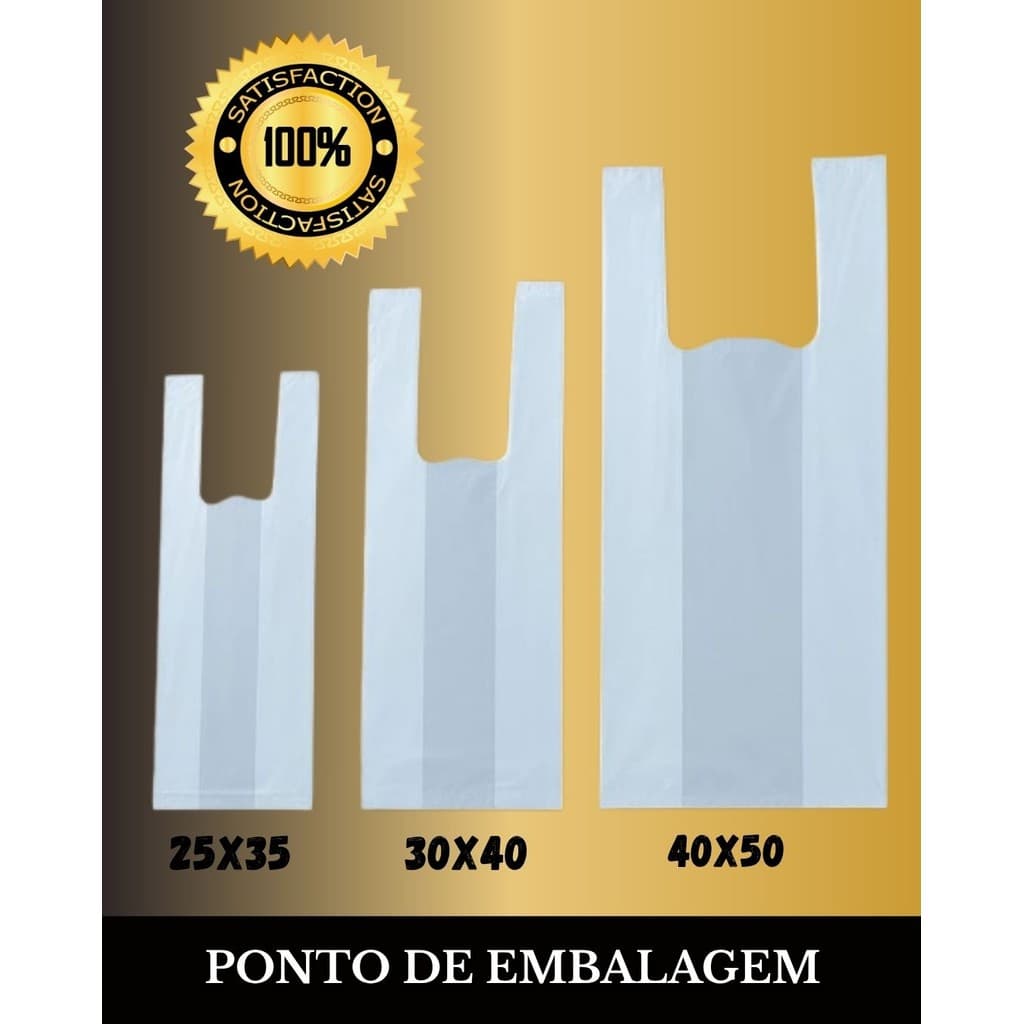 Sacolas plásticas brancas 25X35 - 30X40 - 40X50 até1000 unidades
