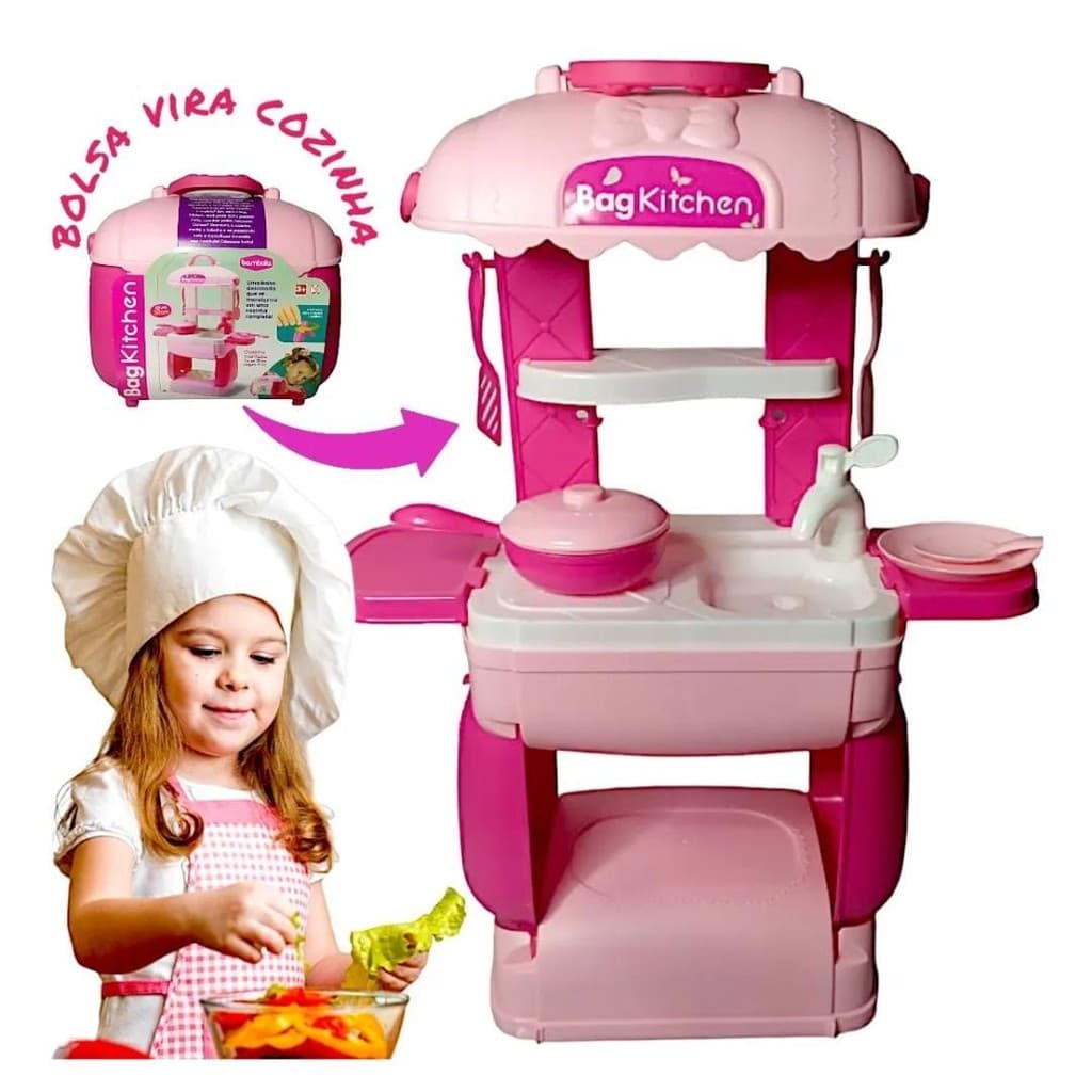 Cozinha De Brinquedo Faz de Conta Bag Kitchen Maletinha Infantil - Bambola -