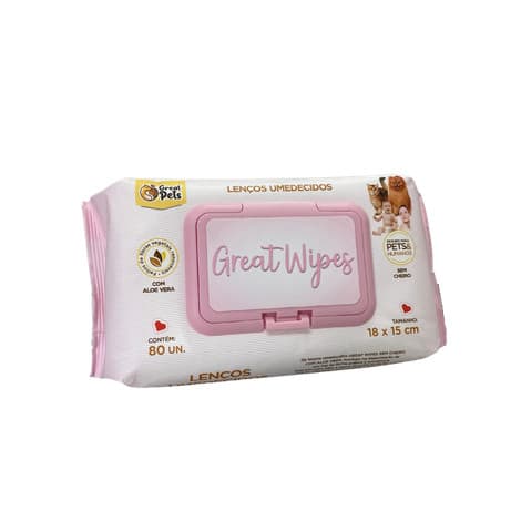 Lenço Great Wipes 80 unidades Great Pets