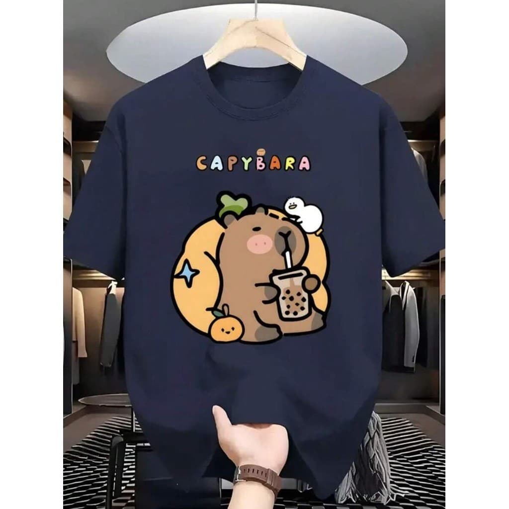 Camisa Estampada Capybara Lançamento Camiseta De 100% Algodão Qualidade Moda Fofa