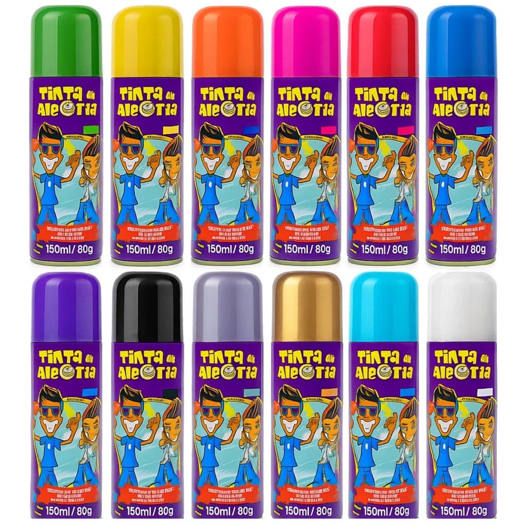 Tinta Spray para Cabelo Tinta da Alegria 150ml Coloração Temporária Infantil e Adulto Cabelo Maluco