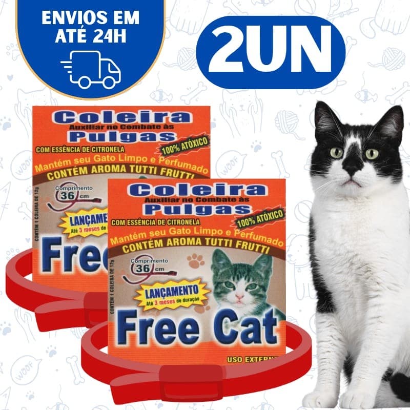 2Un Coleira Antipulgas Gato Cachorro Pet - Free Dog, Cat e Filhotes
