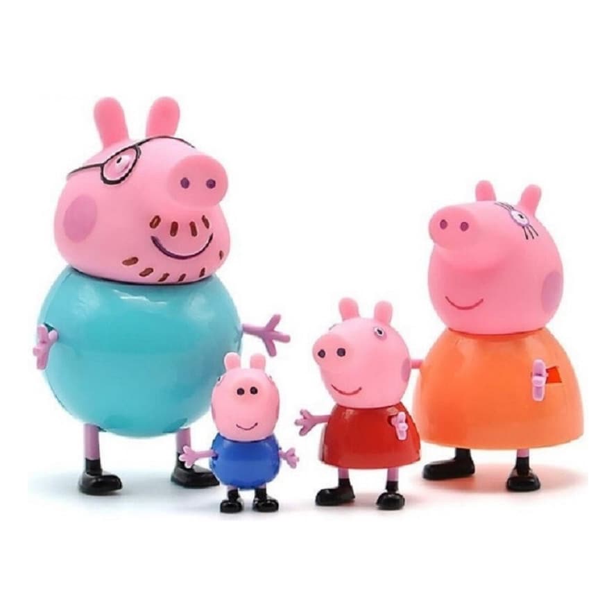 Peppa Pig 4pcs Bonecos Miniaturas Amigos E Família Educativo