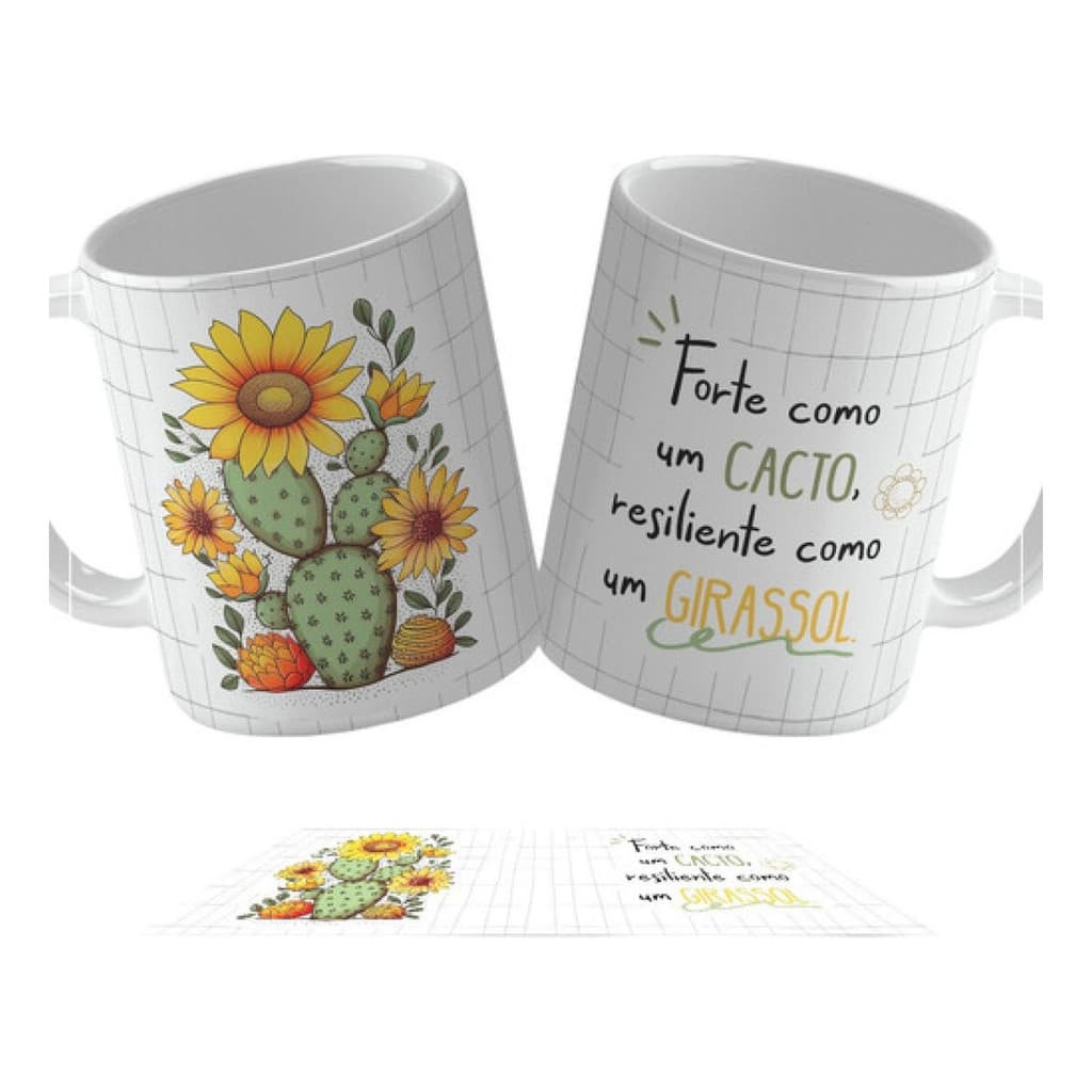 Caneca Porcelana Personalizada Mais Forte Que Um Cacto
