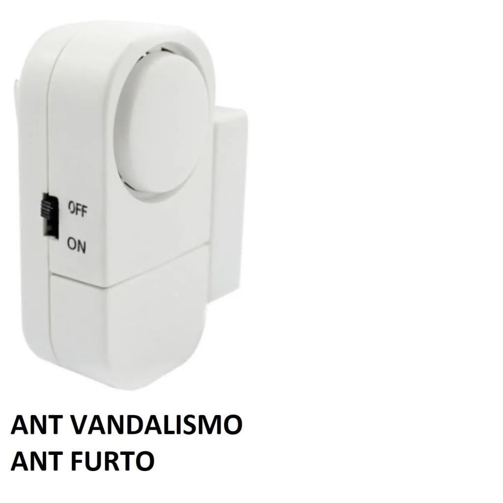 Kit 2 Alarmes Contra Invasão Residencial Sonoro Porta Janela S/ Fio