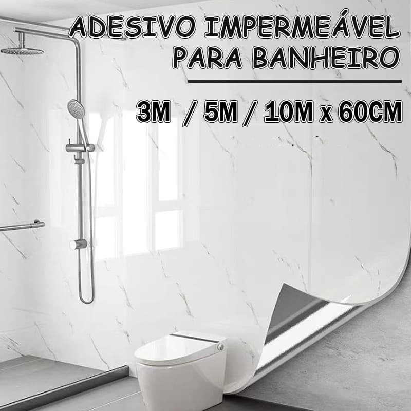 Adesivo Parede Lavável Banheiro Mármore 3/5/10Mx60cm Preto E Branco Papel de Parede Autoadesivo Removível