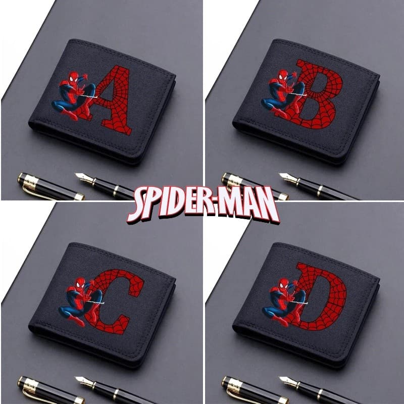 Carteira Dobrável Do Homem-Aranha Carta Az Portátil Com Zíper Pode Conter Moedas E Cartões Bancários