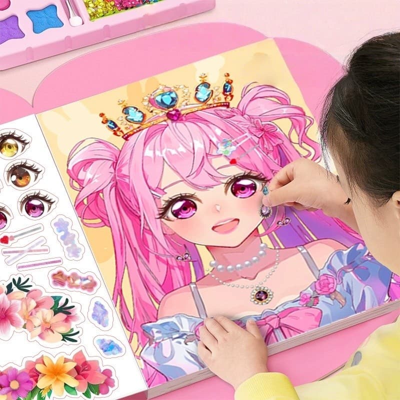 Kit Infantil de Cosméticos Princesa, Caixa de Maquiagem para Aniversário de Meninas