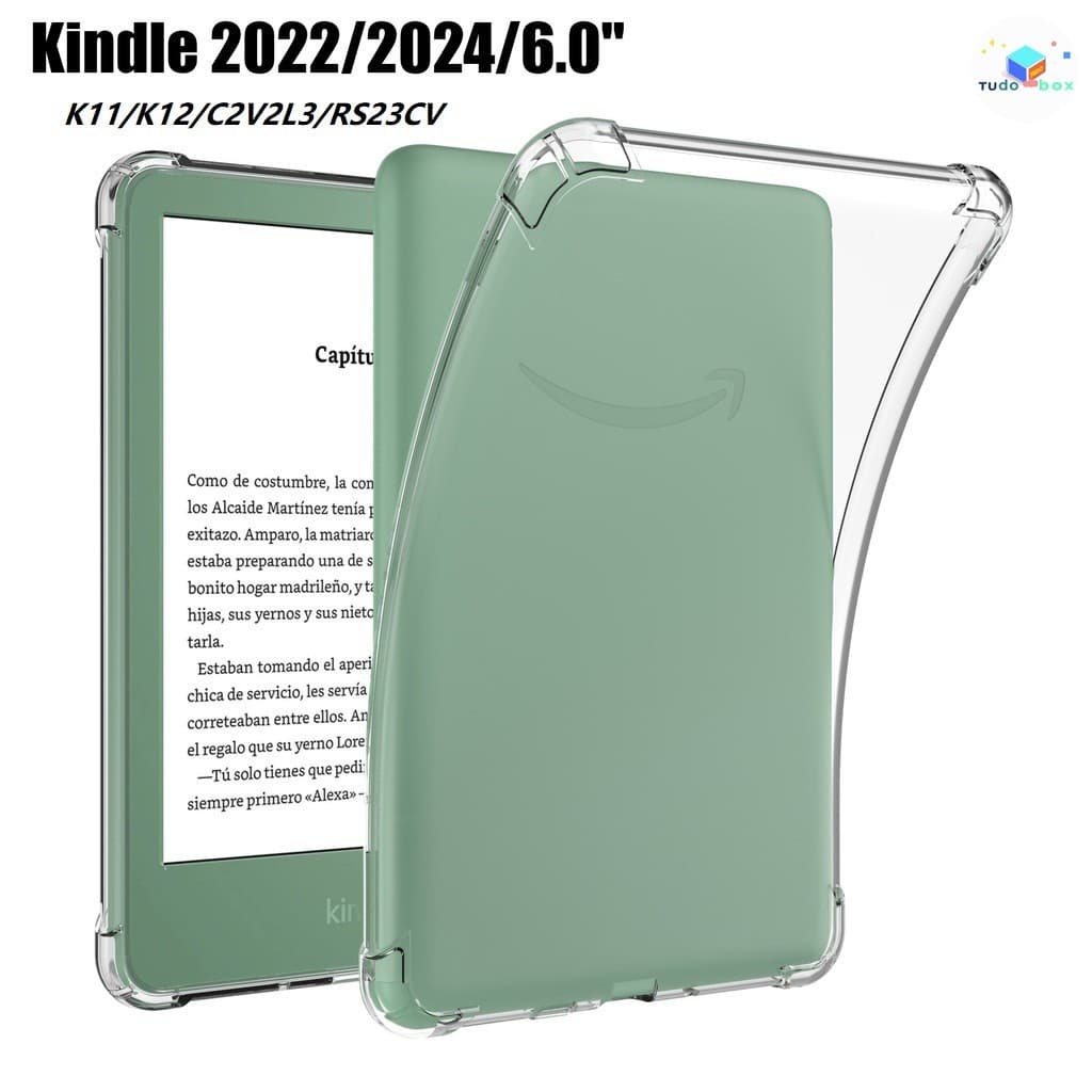 Capa Airbag Transparente para Kindle 2024 2022 K11 K12 6.0" - Proteção de Silicone Macio
