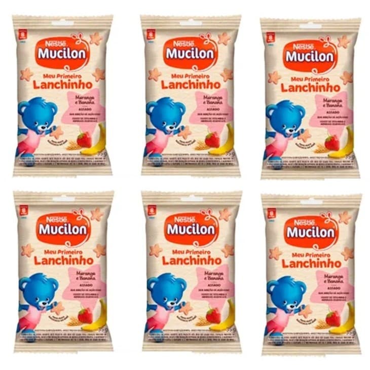 Mucilon Meu Primeiro Lanchinho Sabor Morango E Banana - C/6