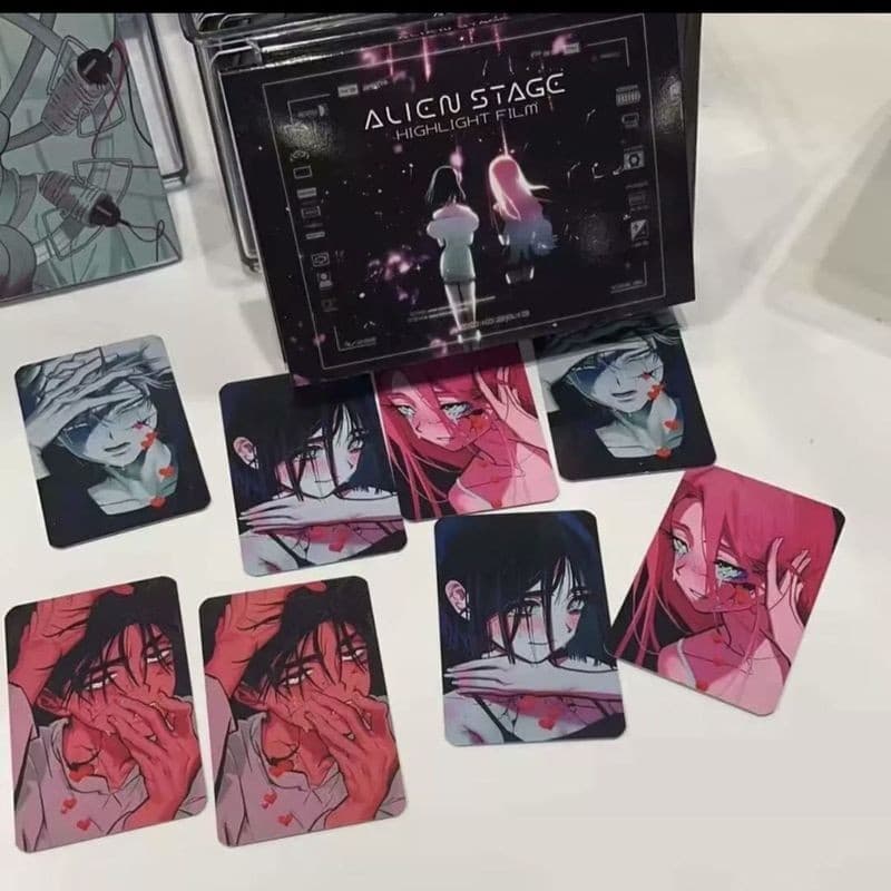 4 Pçs/Lote Em Estoque Alien Stage Series Cartão Fotográfico Mizi Sua Até Ivan Pequeno 3 Polegadas Crianças Papelaria Est