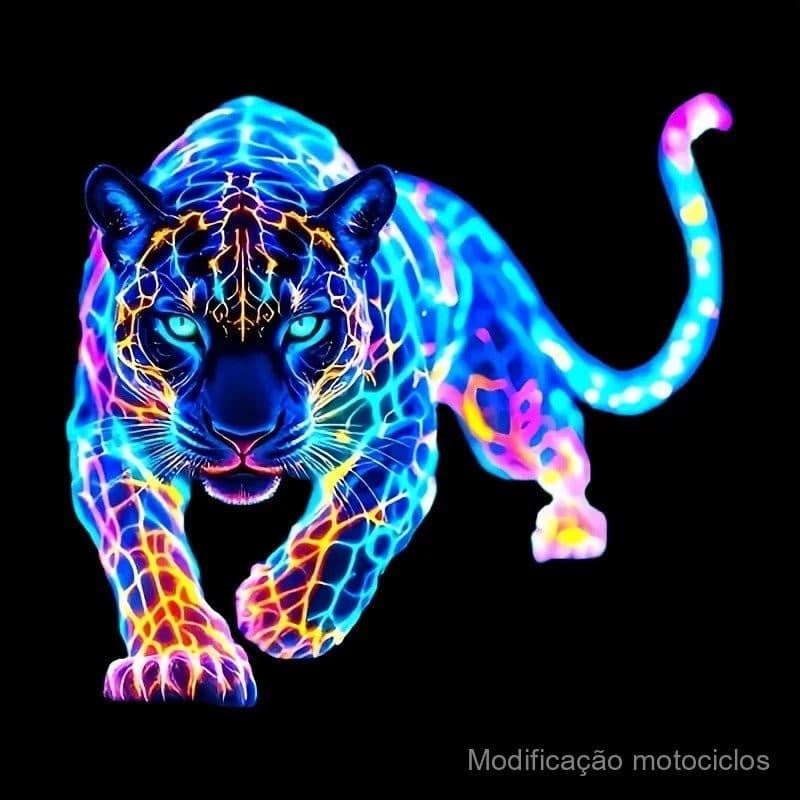 Adesivos de Motocicleta Leopardo Neon Vibrante à Prova d'Água para Scooter, Tanque de Combustível