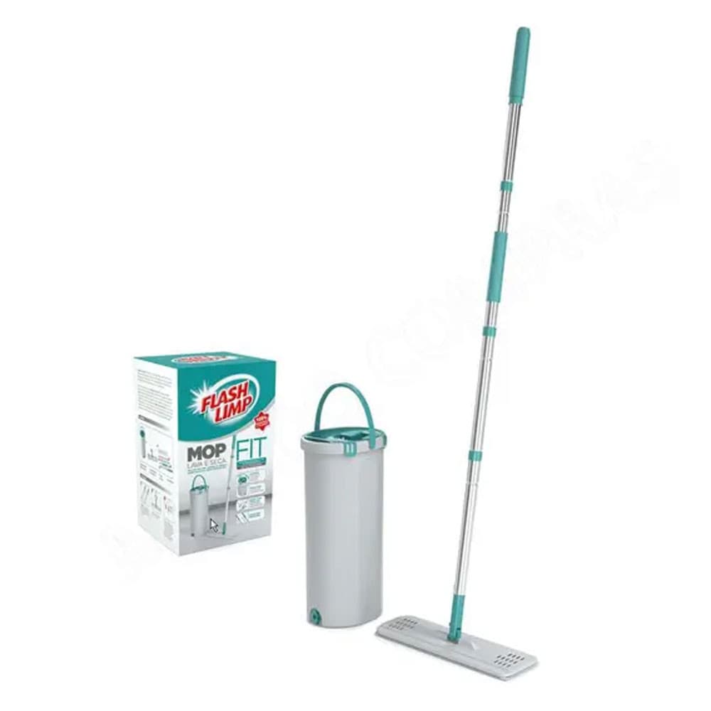 Mop Flash Limp Lava e Seca Fit MOP6088 Cinza e Verde