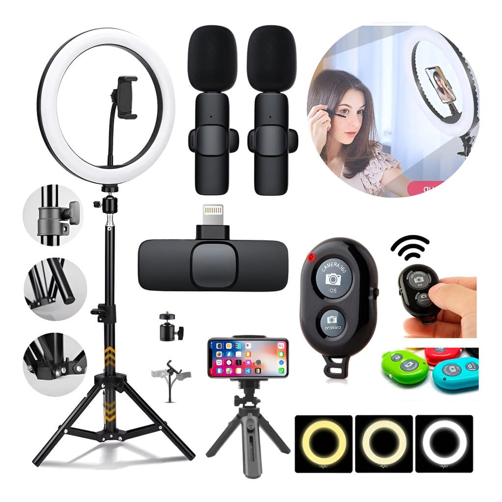 Iluminador Led Ring Light Kit Influencer Ringlinght Tripe