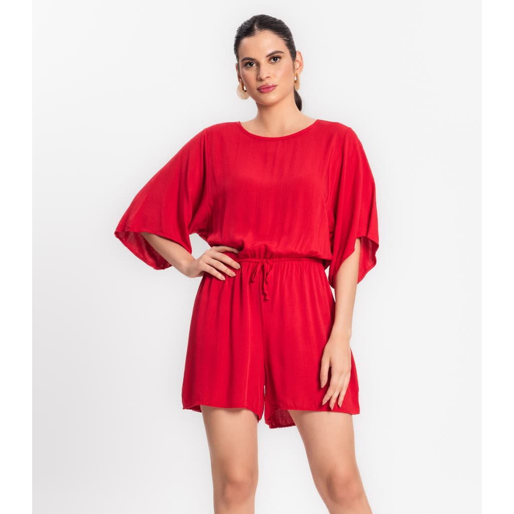 Macaquinho Feminino Viscose Infinita Cor Vermelho