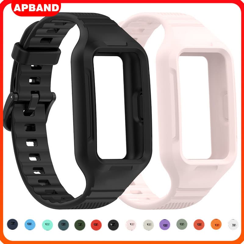 Capinha Capa Pulseira Para Relógio Smartwatch Huawei Band 10 9 8 7/ Samsung Fit 3 Strap Case De Suave Silicone Esporte