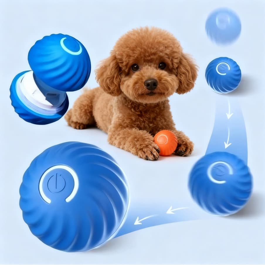 Bolinha Eletrônica Para Cachorro Brincar Movimento Automatico Recarregavel USB