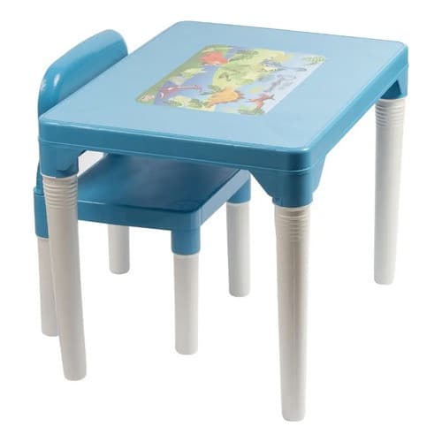 Mesa Infantil Com Cadeira Dinossauros Azul Styll Baby