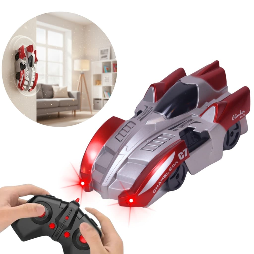 Carrinho de Parede de Controle remoto 360° com Luz de LED - Castela