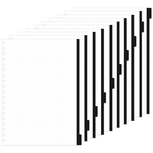 Divisórias C/ 10 Abas P/ Caderno Reposicionável | Pontilhado Preto