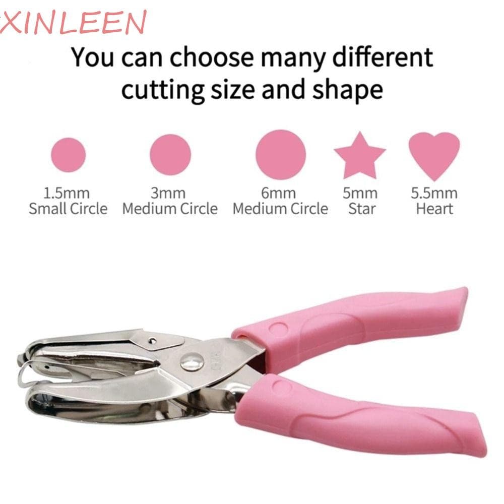 Perfurador De Alça XINLEEN , 1.5MM/3MM/5.5MM/5MM/6MM Com Furo Único De Cabo Macio , Papel De Metal