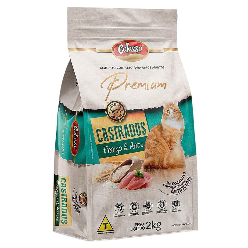 Ração Colosso Premium Gato Castrado 2 Kg Frango