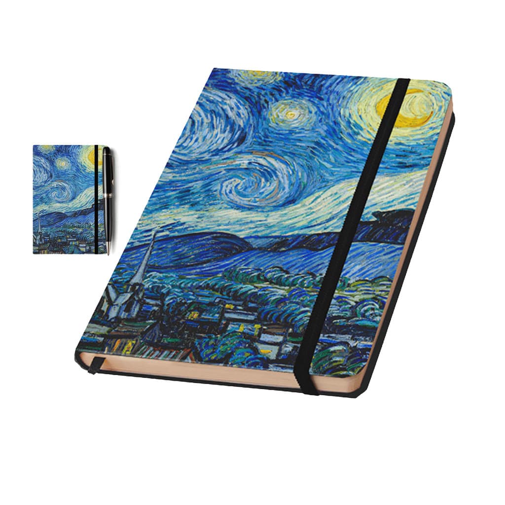 Caderno Sketchbook ou de anotação Capa dura GRANDE 21X14cm tema NOITE ESTRELADA