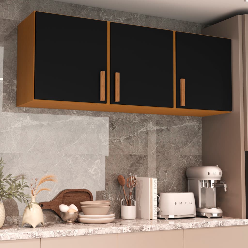 Armário De Parede 3 Portas 120cm Aéreo Cozinha Lavanderia Multiuso Medusa