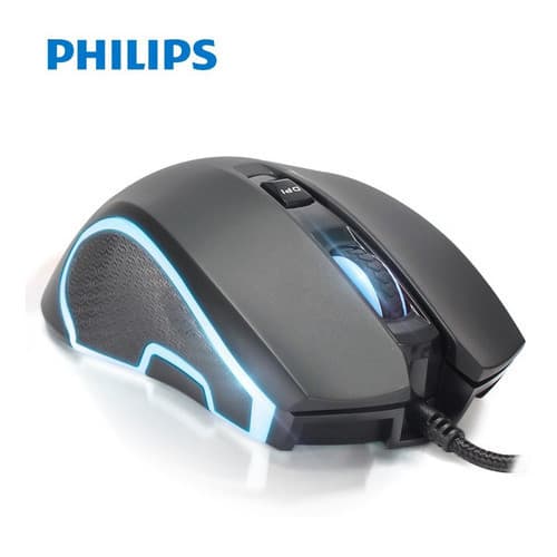 Mouse Gamer Philips G413 Fio Pc Usb 6400 Dpi 1000hz 6 Botões Cor Preto
