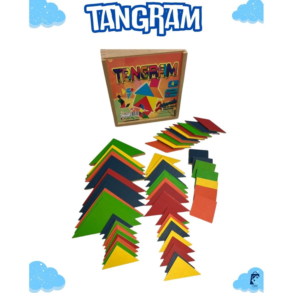 Tangram 70 Peças Em Mdf Jogo Educativo E Raciocínio Lógico Formas Geométricas 