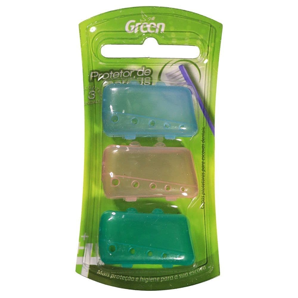 Kit 15 Capas Protetoras para Escova de Dente Green Cores Sortidas 5 Pacotes com 3 Unidades