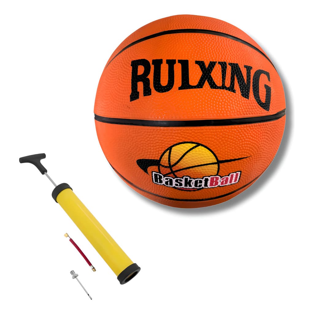 Bola Pro Basquete Tamanho Oficial 7 com Bomba para Encher Treino Jogo Presente Esportivo