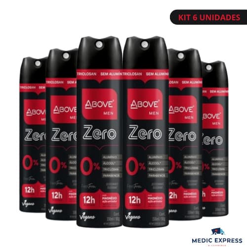 Kit com 6 Desodorante Antitranspirante Sem Alumínio | Above - Zero Men 150 ML