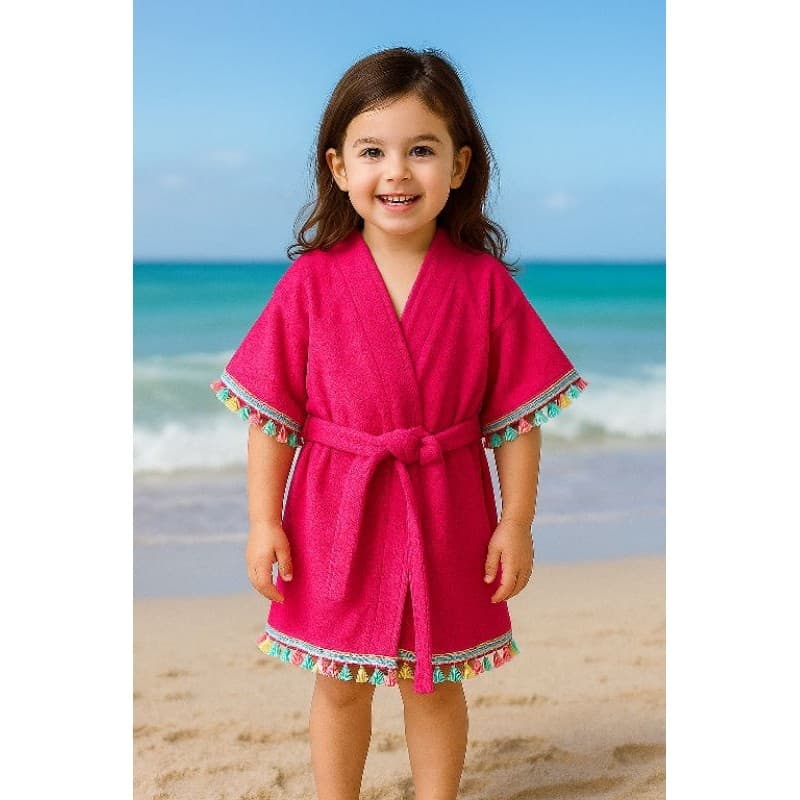 ROUPÃO SAIDA BANHO INFANTIL COM CAPUZ ATOALHADO COM POMPOM MACIO
