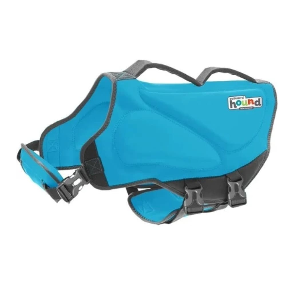 Colete Pet Salva Vidas Flutuador Cães Pet Outward Hound Dawson Swim Azul Grande