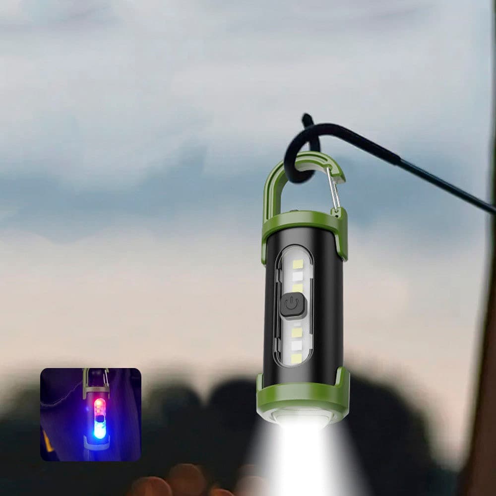 Mini Mais Novo COB Ultra Brilhante Lanterna Recarregável LED Chaveiro Pendurado Luz Portátil À Prova D'água Lâmpada