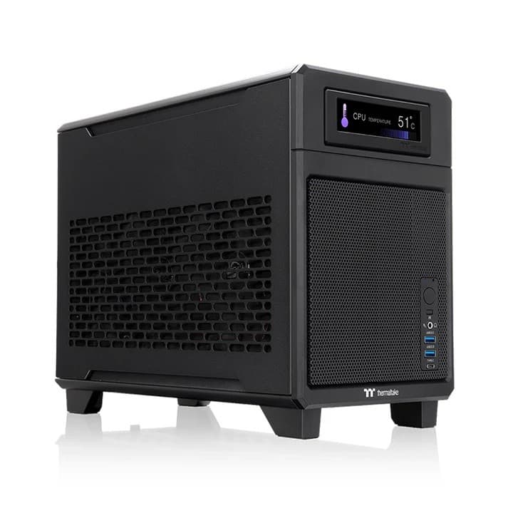 Gabinete Thermaltake Tower 100 Mini Case, Vidro Temperado, Intel-AMD, Preto - CA-11A-00S1NN-00