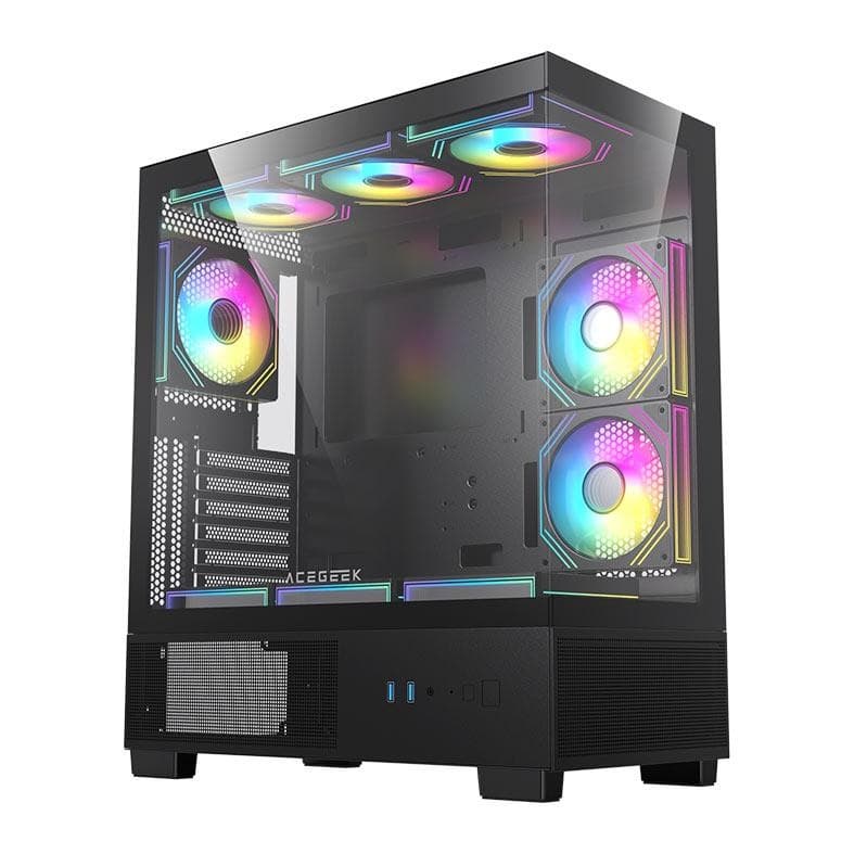 Gabinete Gamer Acegeek Echo, Mid-Tower, Lateral De Vidro, Preto, AG-ECHO-BK