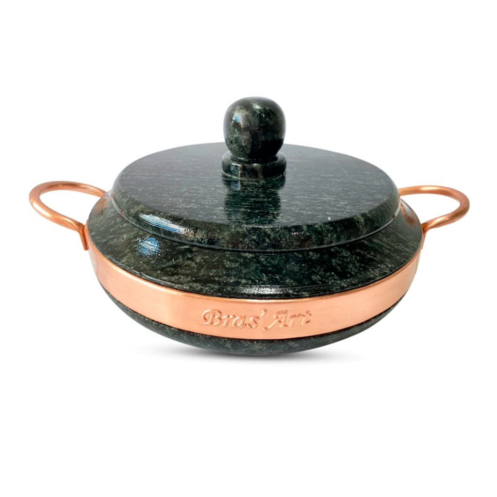 Frigideira Que nao gruda De Pedra Sabão Com Tampa De Pedra